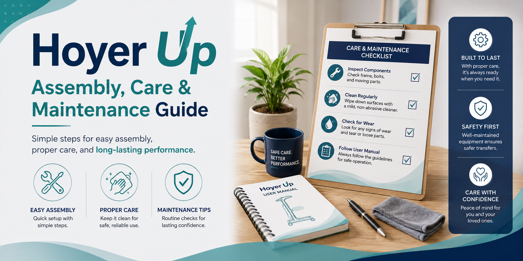 Hoyer Up Assembly, Care & Maintenance Guide