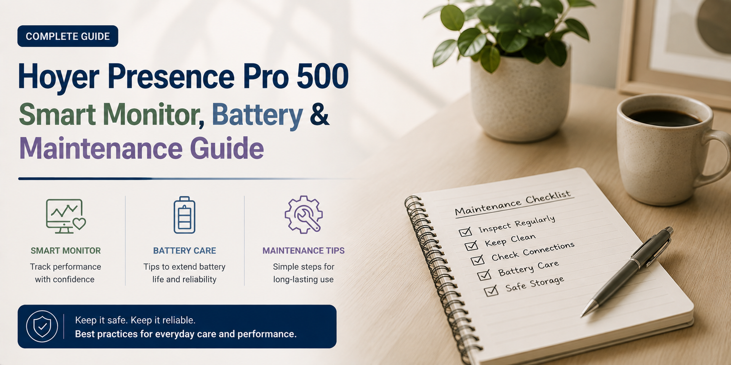 Hoyer Presence Pro 500 Smart Monitor, Battery & Maintenance Guide