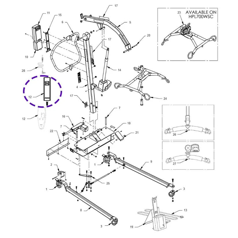 Joerns Hoyer 11013611 Standard Control-Box Hand Control for HPL700
