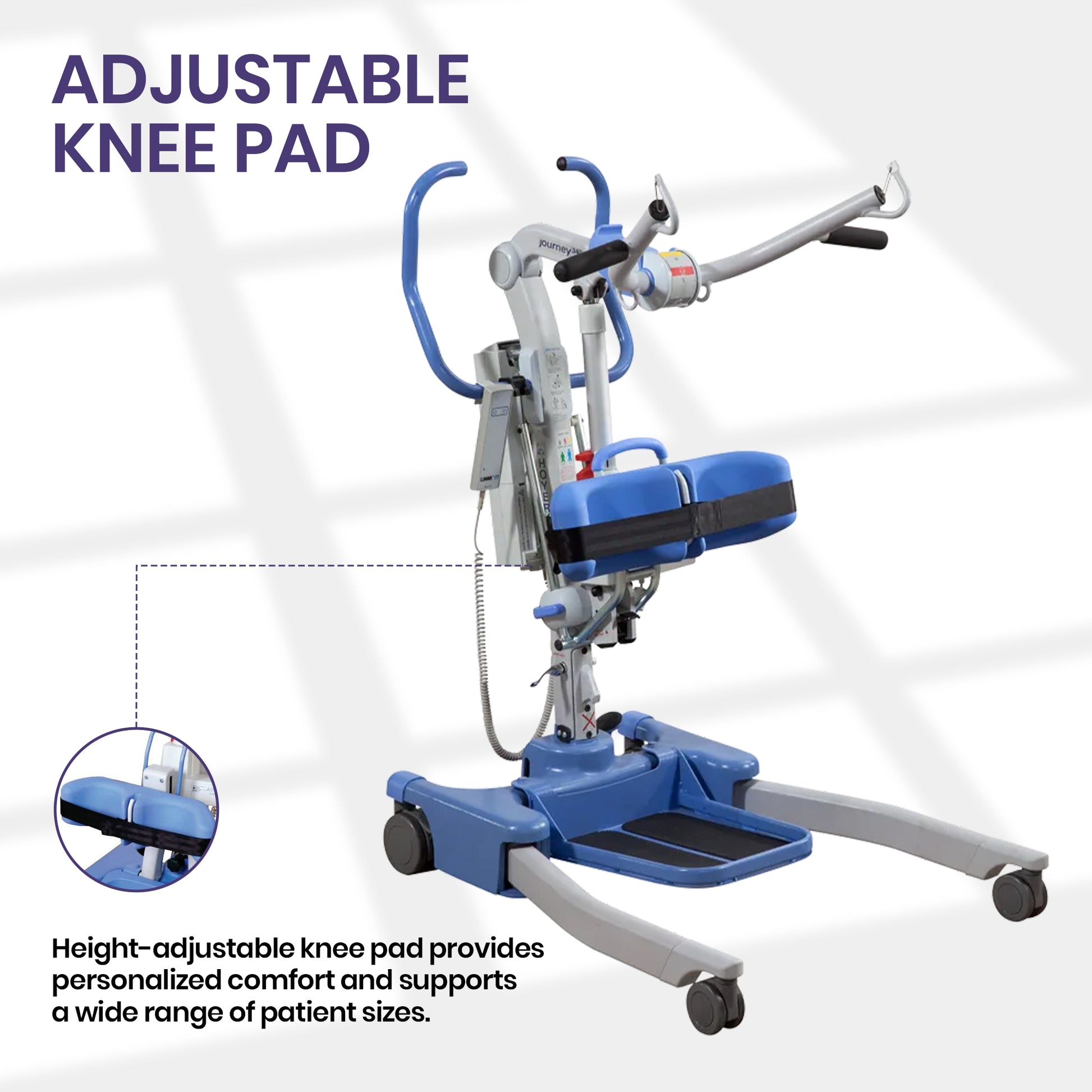 Foldable Hoyer Journey patient lift for convenient transportation